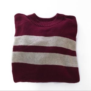 burgundy striped sweater